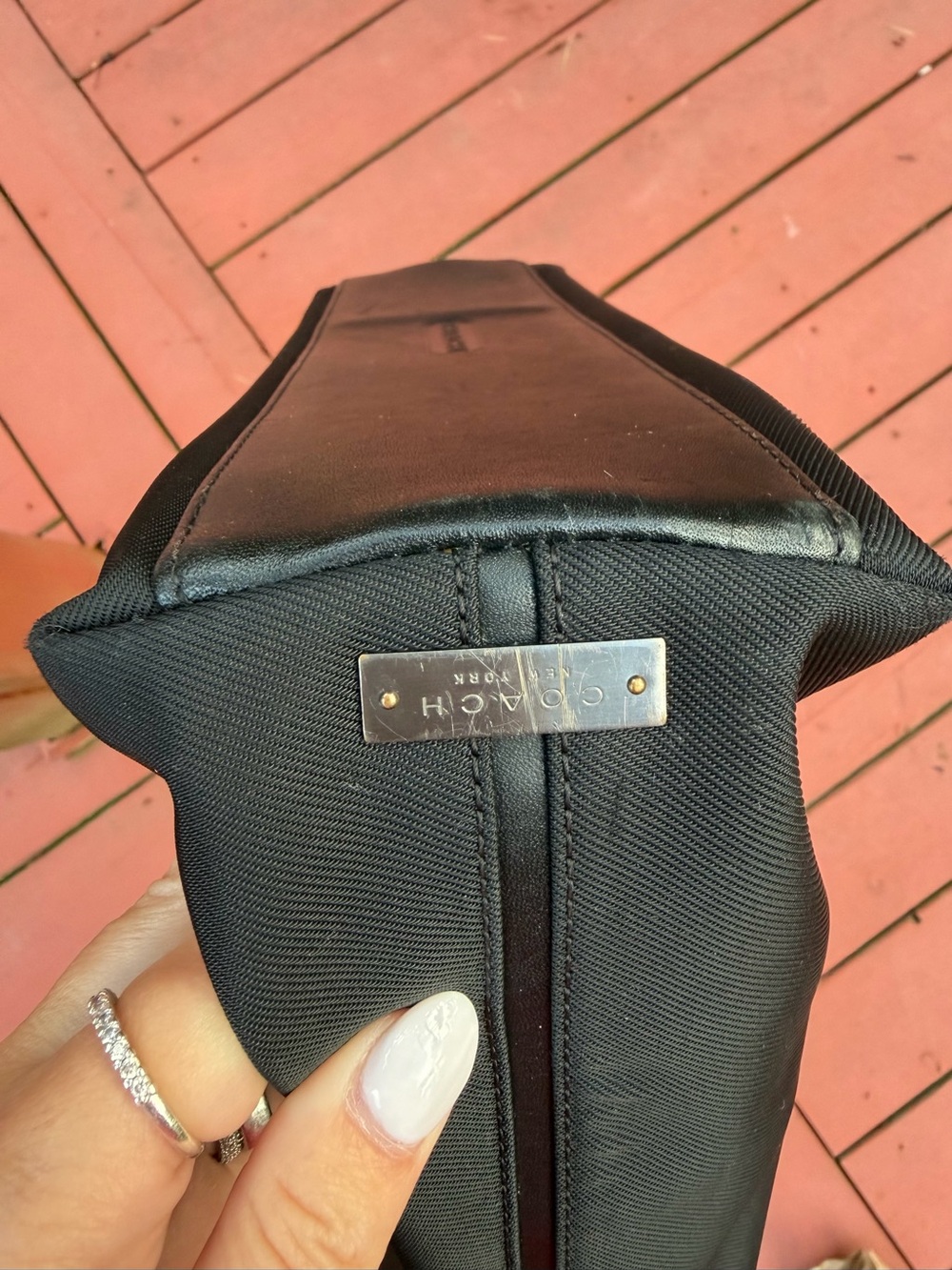 Coach 1999 w/COA Mercer Nylon Shoulder Satchel w/ Black Leather Trim Metal Tag - Picture 12 of 16